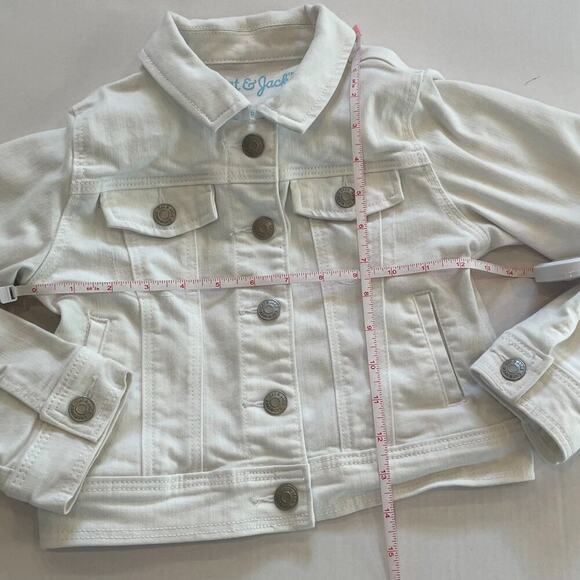 Cat & Jack Girl's Cotton Blend White Denim/Jean Jacket Snap Button Closure, 6 - Picture 9 of 12